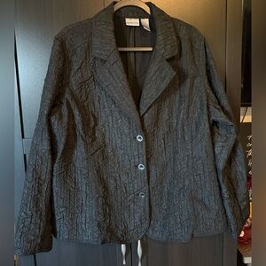 Chico’s Black Shimmer Blazer Jacket 3 ( size xl)